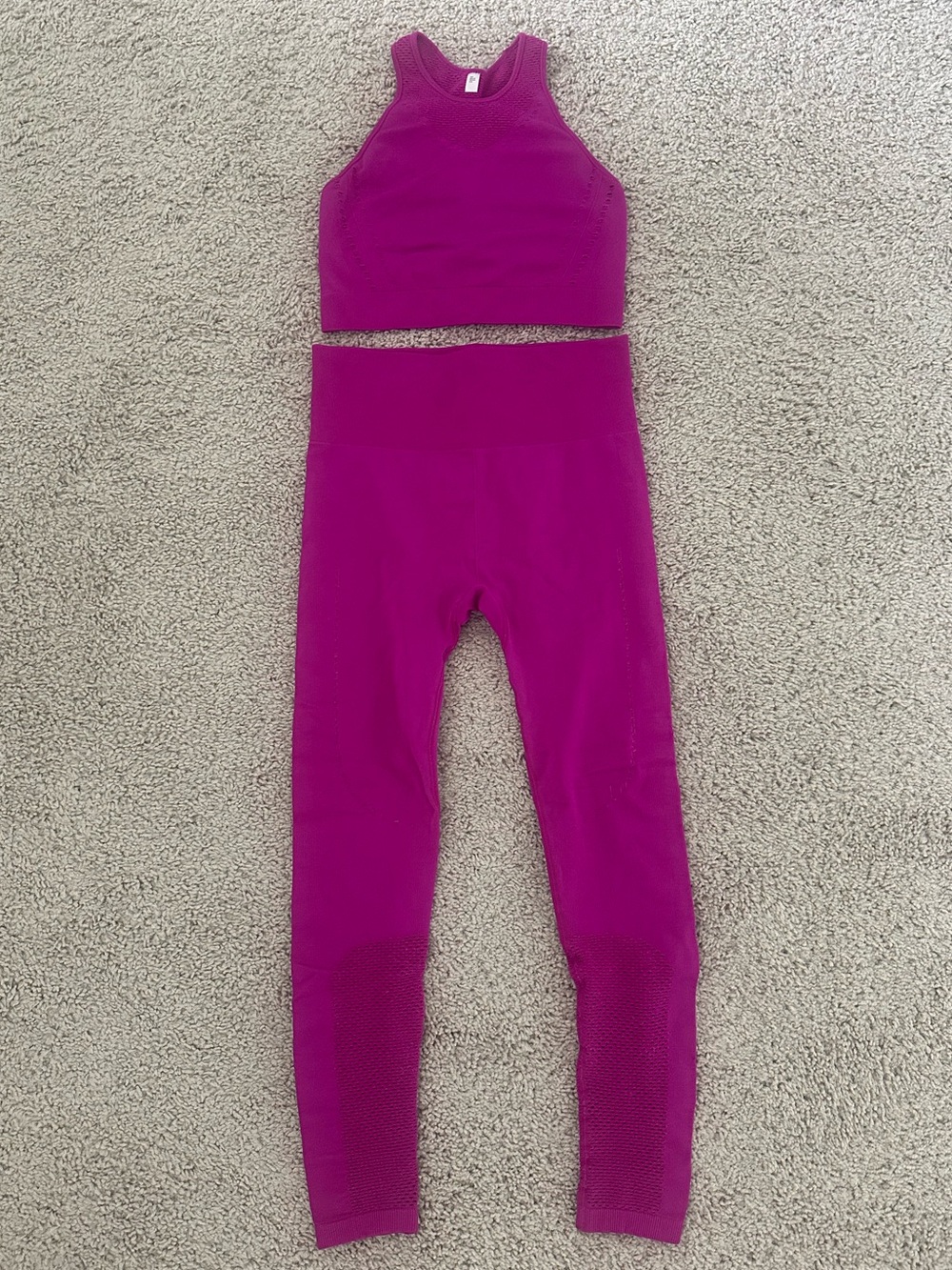 JOYLAB Seamless Hot Pink High-Waist Leggings and Crop Tank Set - Women